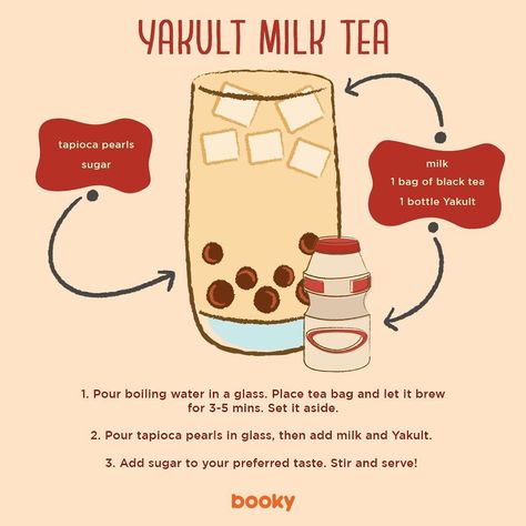 Homemade Milk Tea, Boba Tea Recipe, Homemade Milk, Homemade Recipe Books, Iced Drinks Recipes, Tea Drink Recipes, Homemade Cookbook, Recipe Drawing, Perfect Summer Drink