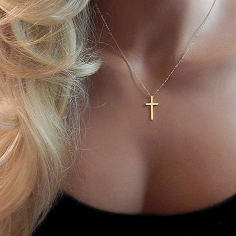 Brand New! Real Gold Plating! Womnen's Cross Pendant. Real Gold Cross Necklace For Women, Cross Necklaces Women, Real Gold Cross Necklace, Big Gold Cross Necklace, Simple Gold Cross Necklace, Small Gold Cross Necklace, Gold Jewelry Cross, Christian Jewelry Aesthetic, Classic Gold Cross Necklace