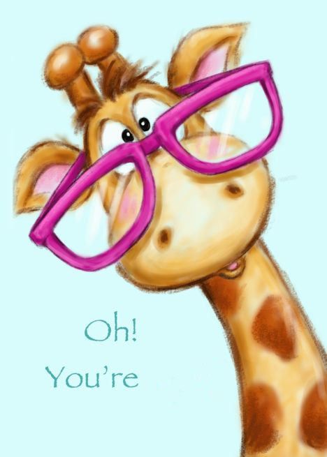 Funny Happy Birthday Images, You Look, Giraffe Pictures, Old Birthday Cards, Giraffe Birthday, Cartoon Giraffe, Funny Giraffe, Giraffe Art, Happy Birthday Funny