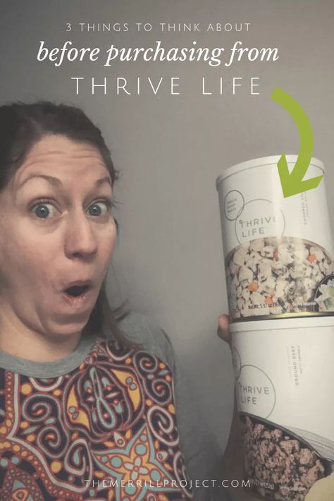 3 Things To Consider When Purchasing From Thrive - The Merrill Project Thrive Life Freeze Dried Food, Pantry Stockpile, Thrive Life Recipes, Emergency Food Kit, Pre Made Meals, Thrive Recipes, Emergency Essentials, Emergency Food Supply, Thrive Life