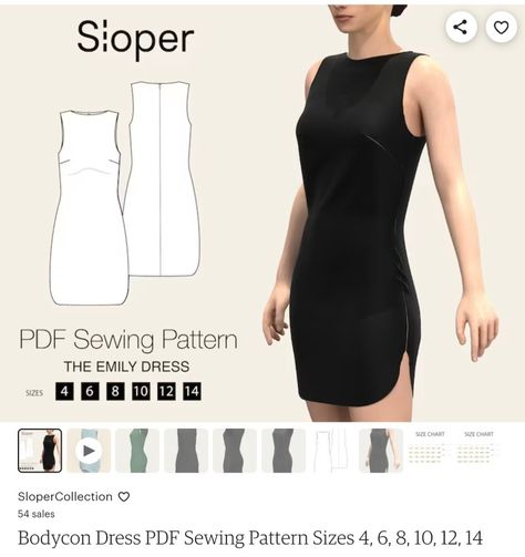 Simple Bodycon Dress, Bodycon Dress Pattern, Free Sewing Patterns, Clothes Sewing, Sewing Pattern Sizes, Sewing Patterns Free, Free Sewing, Pdf Sewing Patterns, Dress Pattern