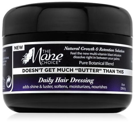 8 Ounces We've added even MORE vitamins! Feel the new multi-vitamins as they dissolved right between your palms. The highest quality hair butter on the market! Doesn’t Get Much ‘BUTTER” Than This is a healthy hair necessity for the entire family. Packed with the perfect botanical blend to give your hair the ultimate sh Mane Choice Products, Favorite Hair Products, Curl Products, Natural Hair Moisturizer, Hair Butter, Hair Moisturizer, The Mane Choice, Natural Hair Routine, Hair Tricks