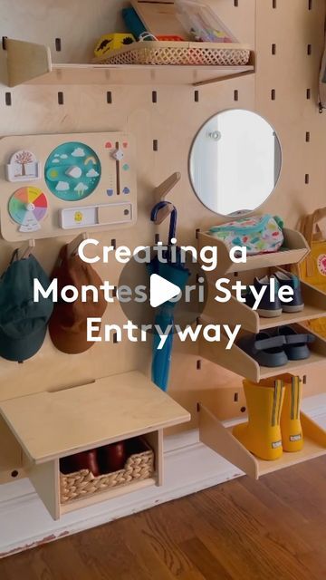 Lovevery on Instagram: "Montessori-style entryways empower your toddler to take charge of their daily routines and approach tasks with confidence. These organized spaces with designated spots for essentials teach your toddler: 👉 Important executive function skills, like initiating tasks. 👉 A sense of order by displaying belongings in an organized, logical way. 👉 Decision-making skills by providing visual cues, like the Plan Ahead Weather Board, which can help your child choose appropriate clothing. As @montessori.spaces notes, “Entryway stations will be unique to each home. A simple wall hook for a hat with a basket for shoes might meet your family’s needs.” Find the Plan Ahead Weather Board in The Observer Play Kit for months 37 to 39 by tapping the link in our bio. ✨ #Montessori #Mon Montessori Entryway, Montessori Stations, Kids Activities At Home, Executive Function, Accessory Dwelling Unit, Visual Cue, Decision Making Skills, The Observer, Montessori Toddler