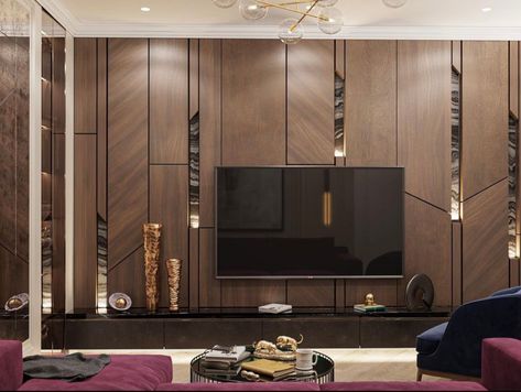 Luxury Tv Room Design, Tv Wall Luxury, Tv Wall Design Luxury, Tv Cabinet Wall Design, Luxury Tv Wall, Wooden Tv Unit, Modern Tv Unit Designs, Tv Unit Design Modern, Wall Design Ideas