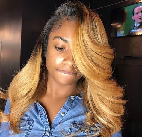 Love this color by @bleustyles - https://blackhairinformation.com/hairstyle-gallery/love-color-bleustyles/ Adult Hairstyles, Fro Yo, Bed Hair, Sew Ins, Hair Laid, Hair Life, Human Hair Wig, Loose Waves, Love Hair