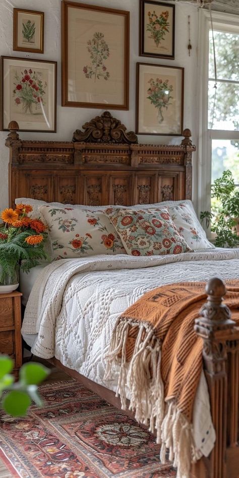 Beadboard Behind Bed, Grandma Core Bedroom, Casa Vintage, Cottage Bedroom, Dream House Interior, Deer Antlers, Room Inspiration Bedroom, Dream House Decor, Wood Planks