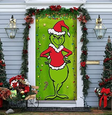 Whoville Christmas Decorations, Grinch Door, Christmas Door Cover, Christmas Door Decorating Contest, Christmas Classroom Door, Grinch Decorations, Whoville Christmas, Christmas Door Decoration, Door Decorating Contest