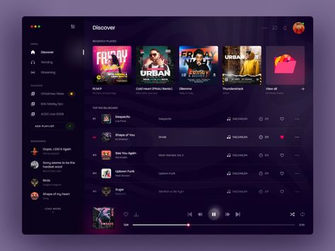 Music Player Website, Web Music Player, App Design Trends, Music Player Design, Motion App, Mobile Music, Beautiful Websites, Music Web, Ui Design Website