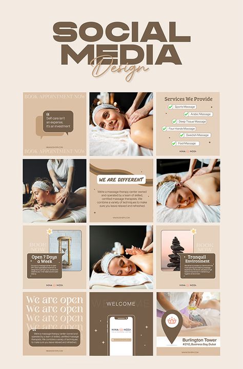 Social Media POst on Behance Spa Marketing Ideas Social Media, Massage Marketing Ideas Social Media, Massage Instagram Post Ideas, Spa Advertising Ideas, Massage Advertising Ideas, Massage Social Media Posts, Massage Post Ideas, Spa Instagram Post Ideas, Spa Promotion Ideas