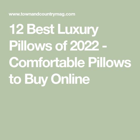 12 Best Luxury Pillows of 2022 - Comfortable Pillows to Buy Online Parachute Home, Boll & Branch, Goose Down Pillows, Firm Pillows, Latex Pillow, Stomach Sleeper, Luxury Pillows, Comfortable Pillows, The Company Store