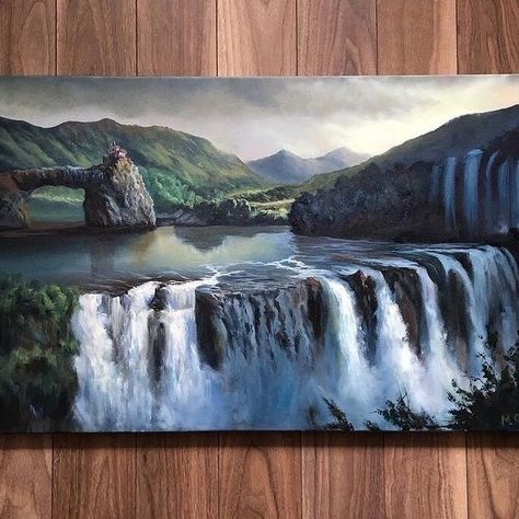 "Why Texture in Canvas Art is the Key to Beautiful Wall Decor" Nature Paintings Acrylic, Human Painting, Canvas Art Painting Acrylic, Waterfall Paintings, Canvas Art Projects, Dream Painting, Art Village, Canvas Painting Landscape, Landscape Art Painting