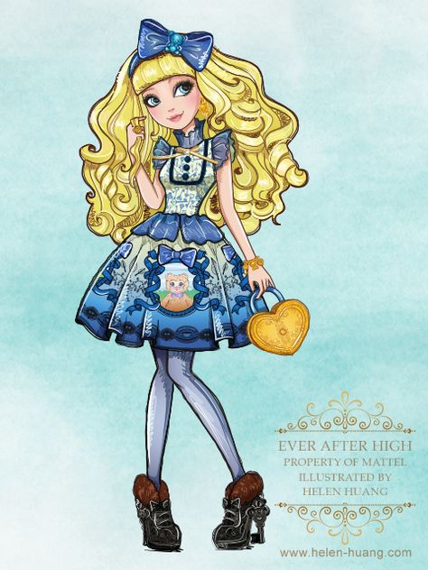 CQcat Exclusive: Ever After High Character Illustrations Blondie Locks Ever After High, Ever After High Blondie Locks, Blondie Lockes, Lizzie Hearts, After High School, Dress Up Dolls, Ever After High, Follow Your Heart