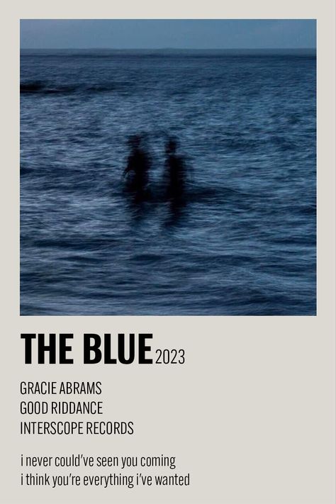 The Blue Gracie Abrams, Good Riddance Poster, Good Riddance Gracie Abrams, Song Polaroid, Minimalist Polaroid Poster, Song Posters, Polaroid Posters, Blue Song, Vintage Music Posters