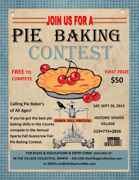 Pie Baking Contest Ideas, Pie Contest Ideas, Pie Baking Contest, Pie Night, Baking Cabinet, Lantern Walk, Chamber Ideas, Baking Poster, Pie Contest