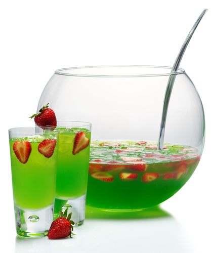 Midori Berry Bliss Green Vodka Cocktail Recipe Green Punch Recipes, Juice Splash, Midori Melon, Skyy Vodka, Melon Liqueur, Soda Water, Party Punch, Vanilla Vodka, Punch Recipes