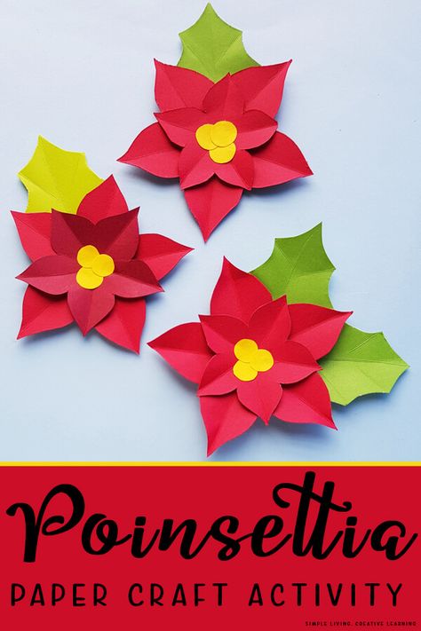 Christmas Study, Mexico Christmas, Flower Crafts Kids, Christmas Photo Album, Pencil Crafts, December Activities, Poinsettia Cards, Study Ideas, Crafts For Seniors