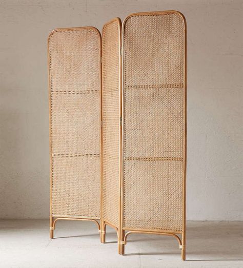 Trend Alert: Rattan Furniture Made Modern (Plus 15 to Buy) Room Divider Ideas Diy, Modern Vintage Bedrooms, Rattan Webbing, Folding Screen Room Divider, Vintage Bedroom Furniture, Luxury Bedroom Furniture, Diy Room Divider, Screen Room, Room Divider Screen