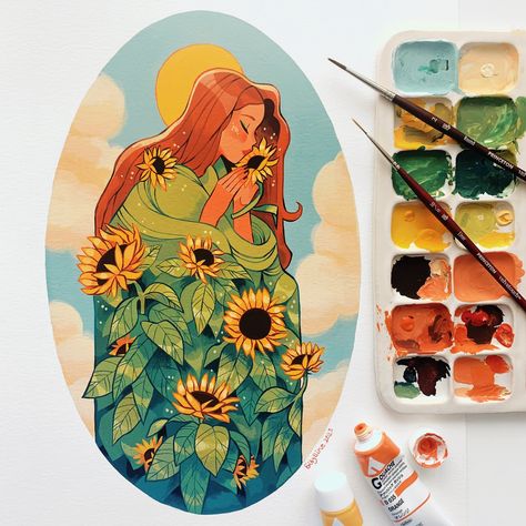 Sibylline Meynet, Ceramic Palette, Acryla Gouache, Gouache Illustrations, Posca Art, Gouache Art, Arte Sketchbook, Summer Girl, Arte Inspo