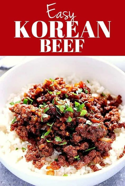 Easy Korean Beef Recipe, Korean Beef Recipe, Easy Korean Beef, Make With Ground Beef, Korean Beef Recipes, Vegan Meat Recipe, Dinner Noodles, Crab Meat Recipes, Stew Meat Recipes