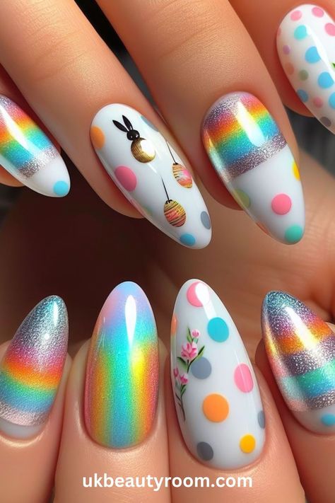 Step into the Easter vibe with these 21 fantastic nail designs! Whether it’s adorable bunnies or vibrant eggs, we’ve got you covered to make your nails pop! Spring, pretty pastel color, easy, natural, cute, simple, gel, acrylic, dip, for short nails, coffin, short, almond shape, long Short Almond Shape, Acrylic Dip Nails, Pastel Nail Art, Pink Nail Art Designs, Simple Spring Nails, Adorable Bunnies, Easter Nail, Easter Nail Designs, Easter Nail Art