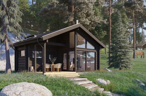 Modern Saunas, Log Home Kits, Sauna House, Home Kits, Sauna Design, Rest House, Cottage Plan, A Frame House, Log Home