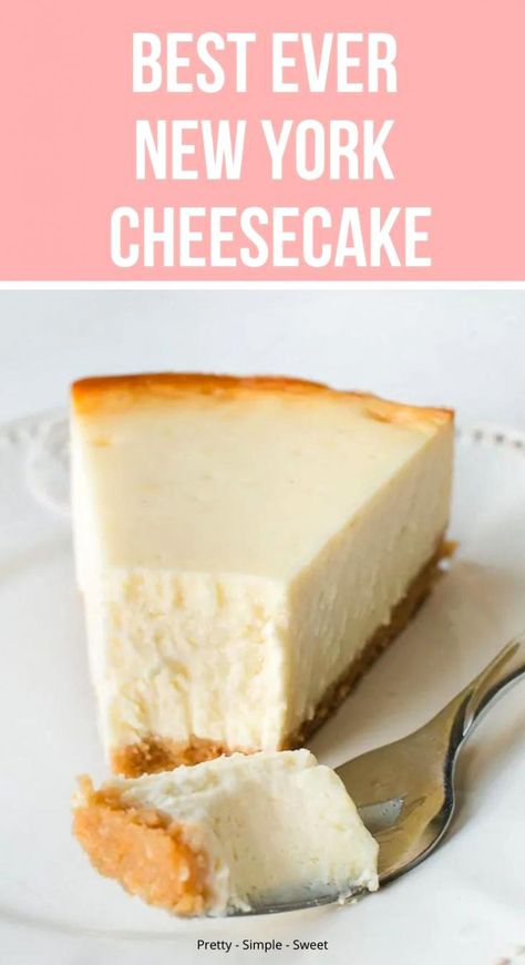 This classic New York cheesecake recipe yields a rich, creamy and dense cake, and doesn’t require a water bath like in many other recipes so it’s also easy to make. It’s one of the best cheesecakes I’ve ever had – it tastes amazing! To learn how to make it perfect, read all my tips in the post below. #cheesecake #newyorkcheesecake #cakrecipes #easyrecipes #dessert Best New York Cheesecake, Cheesecake Recipes Easy Homemade, Cheesecake Recipes Philadelphia, Cheesecake Recipes Classic, New York Style Cheesecake, Homemade Cheesecake, Baked Cheesecake Recipe, Torte Cupcake, Best Cheesecake