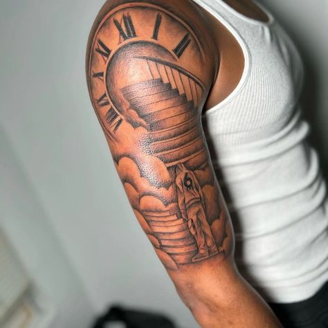 Men’s Upper Arm Tats, Medium Size Arm Tattoo Men, Unique Shoulder Tattoo For Men, Outer Bicep Tattoo Men Ideas, Upper Arm Tattoo Men Half Sleeves Design, Inside Forearm Tattoos, Side Arm Tattoo Men, Best Shoulder Tattoos Men, Top Arm Tattoo