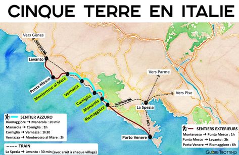 Les Cinque Terre en Italie : Carte Plan Map Cinque Terre Transports Italy Cinque Terre, All About Italy, Road Trip Europe, Italy Venice, Mini Bus, Italy Map, City Trip, Venice Italy, Italy Travel