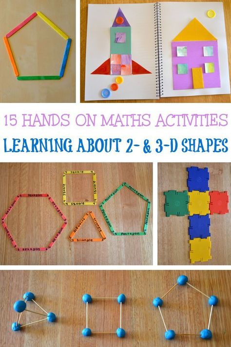 15 fun and hands-on learning activities for teaching children about 2D and 3D shapes and their properties. Great for preschool, kindergarten and first grade. Properties Of 2d Shapes Activities, 3 D Shapes Activities, Shapes Activity For Kids, 3d Shape Activities, 3d Shapes Kindergarten, Museum Statues, 3d Learning, Shape Activities Kindergarten, Maths Fun