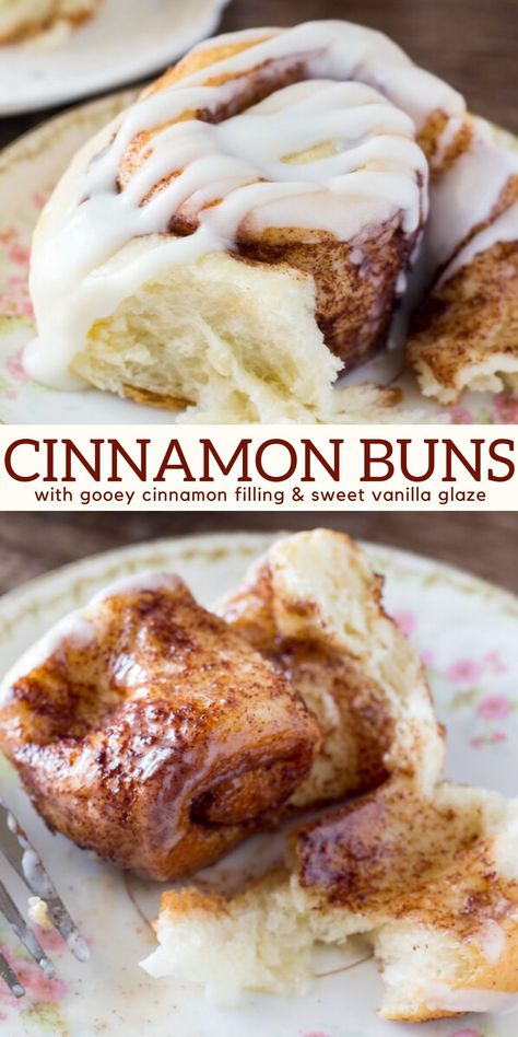 These homemade cinnamon rolls are super fluffy and soft with gooey cinnamon filling and a sweet glaze on top. It's also a great recipe for beginners because it only requires 1 rise #cinnamnbuns #cinnamonrolls #breakfast #brunch #christmasmorning #recipe from Just So Tasty https://www.justsotasty.com/homemade-cinnamon-rolls/ Best Homemade Cinammon Rolls, Gooey Cinnamon Rolls Homemade, Cinnamon Roll Sauce, Homemade Cinnamon Buns, Flaky Cinnamon Rolls Recipes, The Best Cinnamon Buns, Cinnamon Bun Dough, Cinnamon Roll Donut, Juicy Cinnamon Rolls