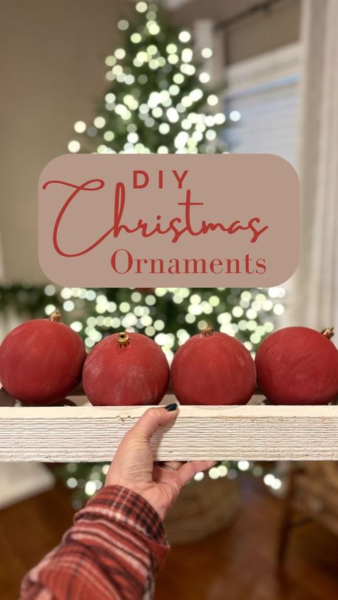 Let’s DIY some Christmas ornaments! I have been on the hunt for some big red velvet flocked Christmas ornaments but haven’t had any luck so I thought I’d see what I could do with these Hobby Lobby finds! All you need is:Ornaments (any shape or color you have on hand)Craft Paint (any color you like…this is so inexpensive)Baking soda (prob already in your fridge)Rub’nBuff (optional)Flour or baking soda (also already on hand)Cheap artist brushesRibbon (optional for hanging)I love how these turned out and it was such an easy project! Let me know if you are going to give this a try and make sure you are following along for more affordable Christmas decor ideas! 🎄❤️#christmasdiy #christmasdecor #affordablechristmas #christmasornament | Our Houston Smith Home Diy Red Christmas Ornaments, Flocked Christmas Ornaments, Diy Velvet Ornaments, Christmas Fabric Crafts, Affordable Christmas Decorations, How To Make Red, Red Christmas Ornaments, Easy Christmas Ornaments, Cheap Crafts