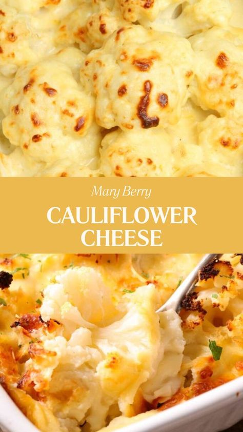 This Mary Berry Cauliflower Cheese is prepared using cauliflower, milk, flour, butter, and strong cheddar. This classic Cauliflower Cheese recipe is a perfect side dish that takes about 45 minutes to prepare and can serve up to 4 people. Best Cauliflower Cheese Recipe, Cauliflower Cheese Recipes, Cauliflower And Cheese Recipes, Mary Berry Recipes Dinners, Cauliflower Butter, Mary Berry Recipes Baking, Mary Berry Recipes, Cauliflower Cheese Recipe, Onion Patties