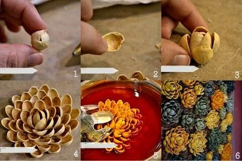 pistachios Pistachio Shell, Pista Shell Crafts, Autumn Diy, Pistachio Shells, Shell Crafts Diy, Branch Decor, Wedding Flower Decorations, Diy Crafts For Home Decor, Shell Crafts