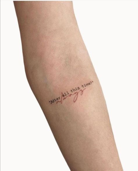 Minimalist Tattoos Harry Potter, Harry Potter Phrases Tattoo, Harry Potter Word Tattoos, Always Tatoos Harry Potter, Lover Script Tattoo, Harry Potter Related Tattoos, Harry Potter Dainty Tattoos, Small Hp Tattoos, Harry Potter Tattoo Aesthetic