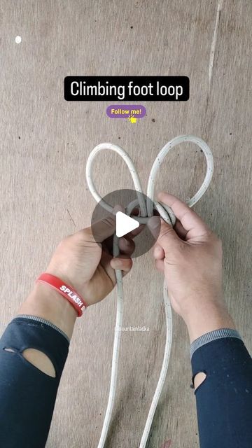 Mountain Ladka | Climbing foot loop a small rope ✅  . . . . . . . #knot #tyingtheknot #rope #instareels #like4likes #explore #viral #video #trending #li... | Instagram Climbing Knots, Rope Climbing, Climbing Rope, Viral Video, Climbing, Knot, Instagram