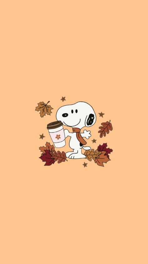 Thanksgiving Background Snoopy, Fall Aesthetic Snoopy, Thanksgiving Cute Wallpaper, Cute Snoopy Fall Wallpaper, Fall Sanrio Wallpaper, Thanksgiving Wallpaper Snoopy, Snoopy Fall Wallpaper Iphone, Cartoon Fall Wallpaper, Snoopy Fall Autumn