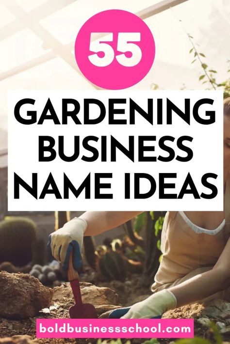 Looking for gardening business name ideas? Here you'll find 55 unique ones you can use for your gardening business. #businessnames Zen Garden Plants, Catchy Business Name Ideas, Gardening Business, Business Name Ideas, Eco Friendly Garden, Great Names, Name Ideas, Garden Pathway, Unique Names