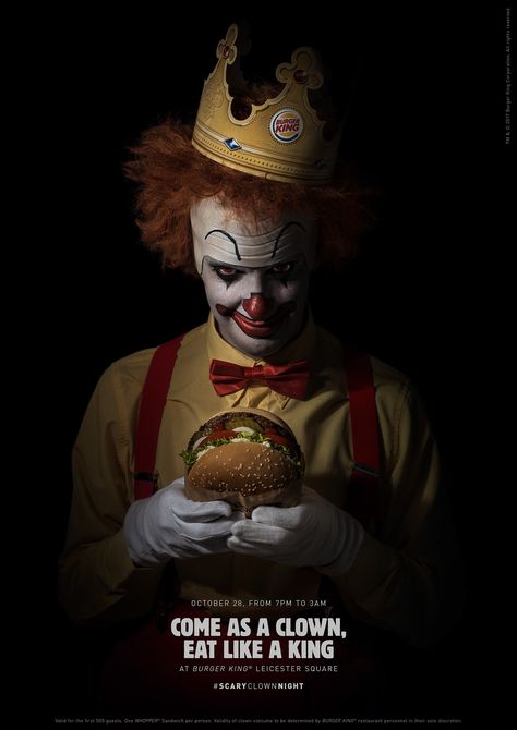 Check out this @Behance project: "Burger King / Scary Clown Night / Integrated" https://www.behance.net/gallery/71396111/Burger-King-Scary-Clown-Night-Integrated Copywriting Ads, Clever Halloween, Ad Of The World, Publicidad Creativa, Clowning Around, Scary Clowns, Best Ads, Advertising Ads, Creative Posters