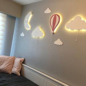 King Nursery Theme, Medieval Nursery, Lamp Balloon, Baby Room Lamps, Kids Lighting Bedroom, Cloud Bedroom, Balloon Lamp, Cloud Nursery Decor, Lamp Nursery