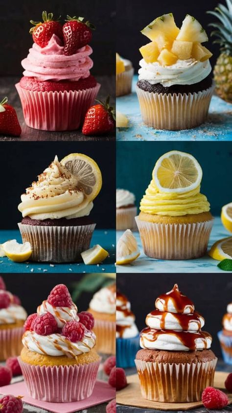 7 Summer Cupcake Flavors to Make Your Tastebuds Sing 🎶 Best Summer Cupcakes, August Cupcake Ideas, Summer Cupcake Flavor Ideas, Tea Flavored Cupcakes, Interesting Cupcake Flavors, Fruity Cupcake Recipes, Summer Cupcake Ideas, Gourmet Cupcakes Flavors, Summer Cupcakes Ideas