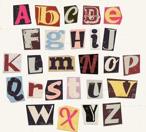 Paper Style Ransom Note Letter, Letter Collection, Ransom Note, Scrapbook Letters, Journal Fonts, Desain Buklet, Scrapbook Organization, Scrapbook Quotes, Alfabet Letters