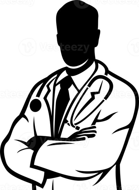 Doctor Black And White, Doctor Clipart, Doctor Icon, Doctor Black, Black And White Png, Png Illustration, White Png, Tree Saw, Wedding People