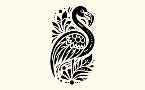 Flamingo Tattoo Black, Flamingo Tattoos, Flamingo Tattoo, Tattoo Meanings, Modern Tattoos, Classic Tattoo, Tattoo Black, Pink Feathers, Birds Tattoo