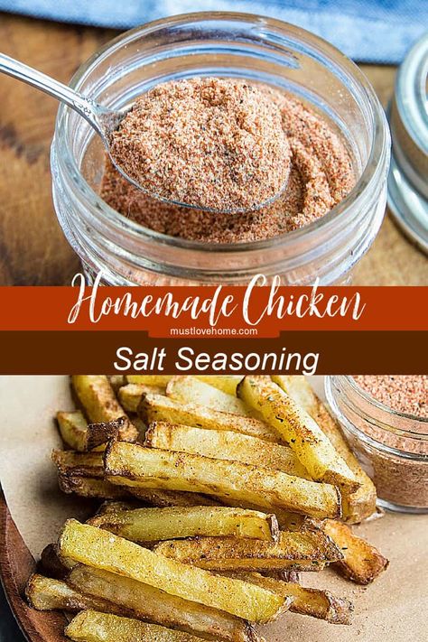 Chicken Bouillon Powder, Fried Chicken Seasoning, Diy Seasonings, Fry Seasoning, French Fry Seasoning, Cooks Kitchen, Salt Seasoning, Chicken Salt, Spice Blends Recipes