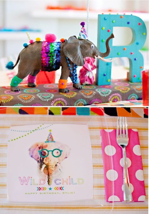 A Wacky & Wild Animal Birthday Party! // Hostess with the Mostess® Animal Birthday Party Ideas, Wild Animal Birthday Party, Wild Animal Birthday, Elephant Centerpieces, Elephant Birthday Party, Animal Themed Birthday Party, Zoo Birthday Party, Animal Theme Birthday, 3 Birthday