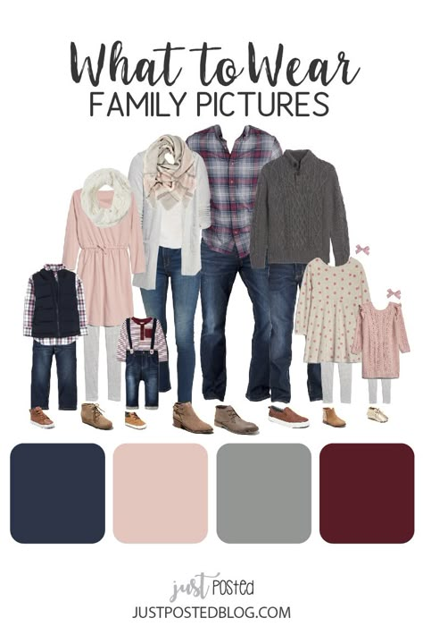 Picture Color Schemes, Family Pictures What To Wear, Winter Family Pictures, Fall Family Outfits, Spring Family Pictures, Summer Family Pictures, Family Portrait Outfits, Family Photos What To Wear, Family Photo Colors