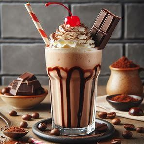 Milk Shake de Café com Chocolate - Generador de imágenes de Microsoft Designer How To Make Frappuccino, Chocolate Milk Shake, Types Of Pizza, Vegetable Lasagna, Coffee Hacks, Fried Chicken Sandwich, Chocolate Shake, Chocolate Milkshake, Milk Shake