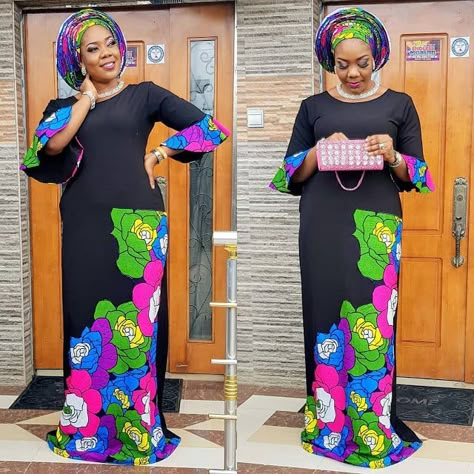 2019 Ankara Plain and Pattern Long Gown Styles for Fashion Divas - DeZango FacebookTwitterWhatsAppAddThis Plain And Pattern, Gown Styles For Ladies, Gown For Ladies, Long Gown Styles, Ankara Long Gown, Ankara Long Gown Styles, Long African Dresses, Ankara Dress Styles, Dresses By Pattern