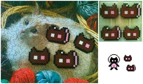 Cookie Cat, Rebecca Sugar, Perler Designs, Perler Art, Bead Sprite, Melty Beads, Melting Beads, Art Patterns, Cat Cross Stitch