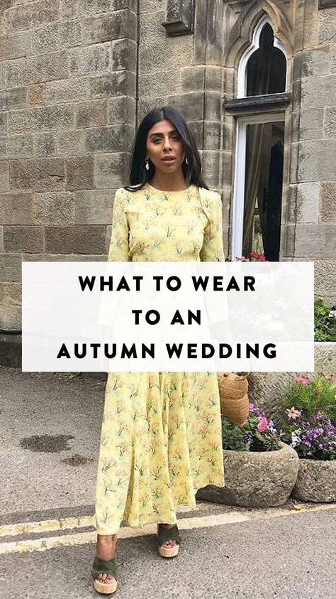 Have an autumn wedding coming up? Click here for all of the autumn wedding guest outfit ideas you could need. And shop them too, of course. Dresses For A Wedding Guest Fall, November Outdoor Wedding Guest Outfit, Wedding Guest Reception Outfit, Fall Wedding Jacket Guest, Autumn Wedding Outfits For Guests, Wedding Guest Outfit Alternative, Wedding Guest September Outfit, Forest Wedding Guest Outfit, Wedding Guest October Outfit